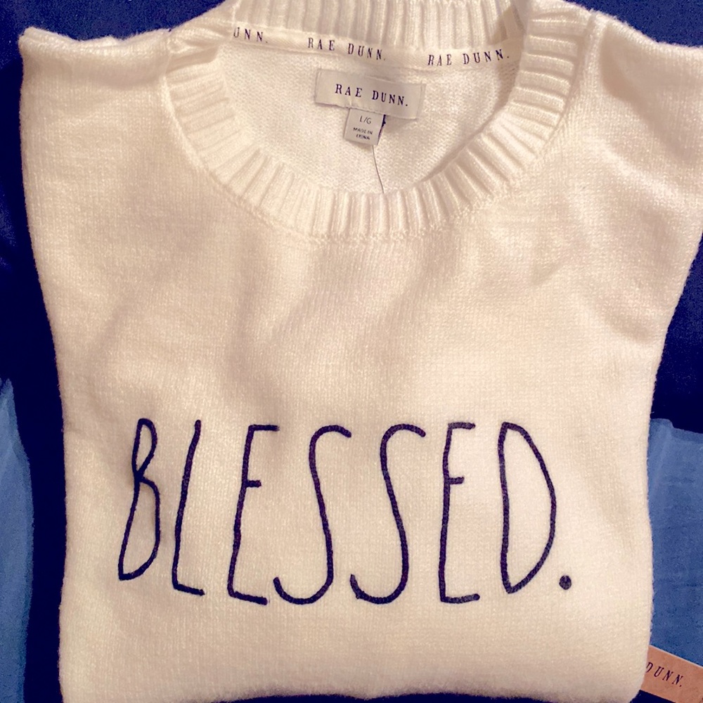 Rae Dunn Blessed Sweater